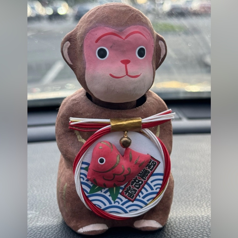 Japanese Paper Mache Monkey Bobble Head